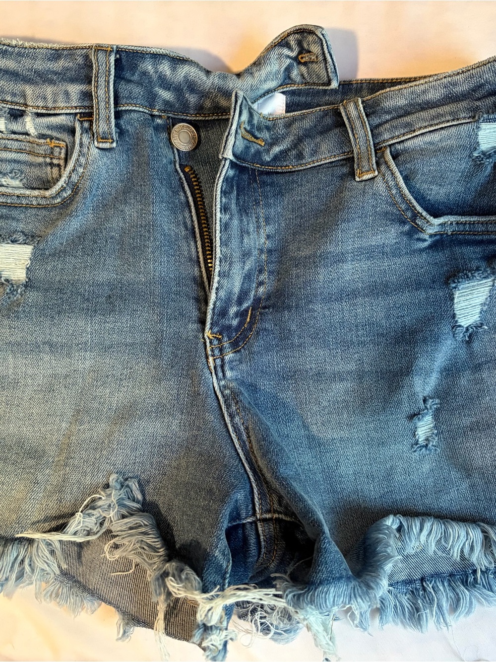 Women’s Distressed Denim Shorts - Blue